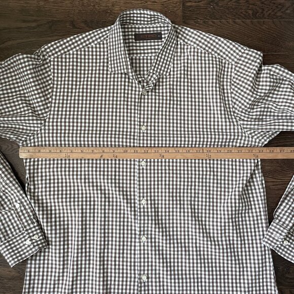 Etro Men's 100% Cotton Brown White Checkered Plaid Shirt-Sz.43 (XL) - Picture 8 of 10
